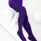 Black Striped Tights 70 Denier - Violet