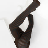 Kids Black Striped Tights 70 Denier