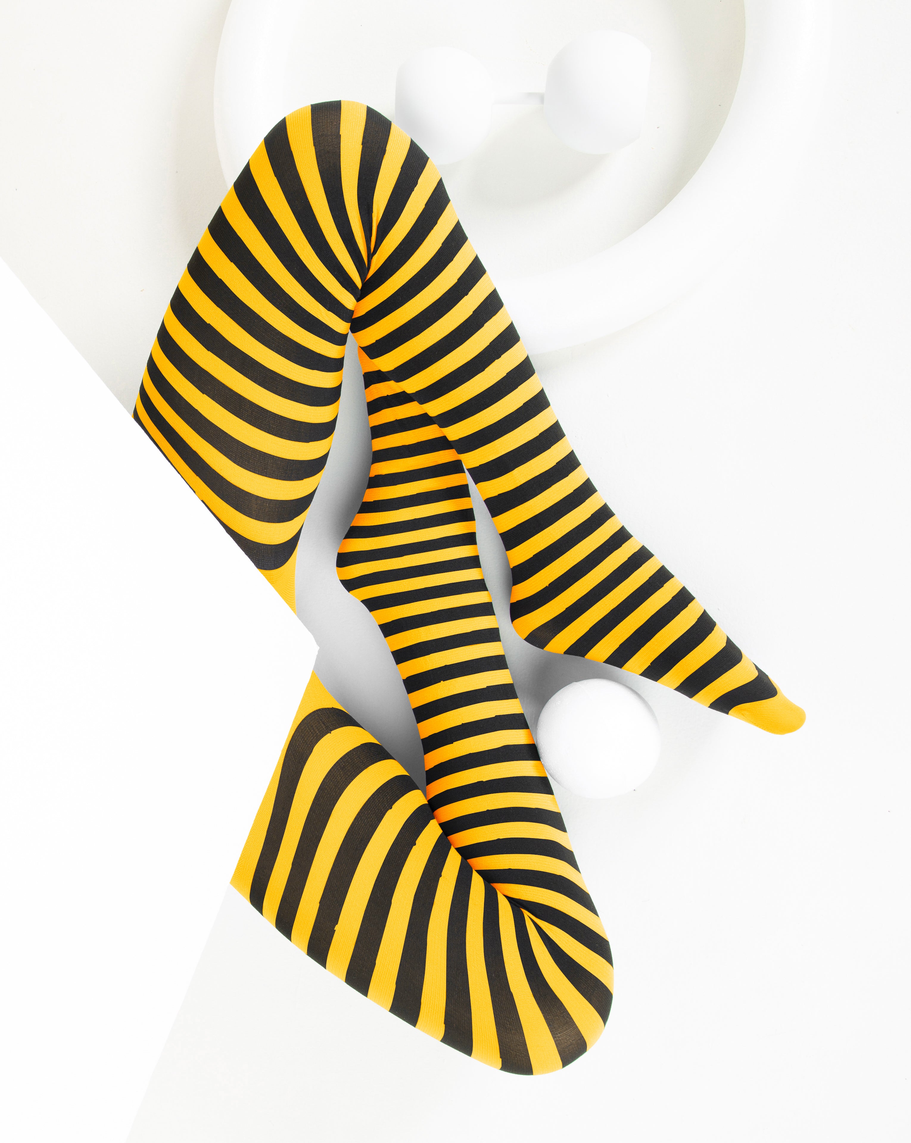 Kids Black Striped Tights 70 Denier
