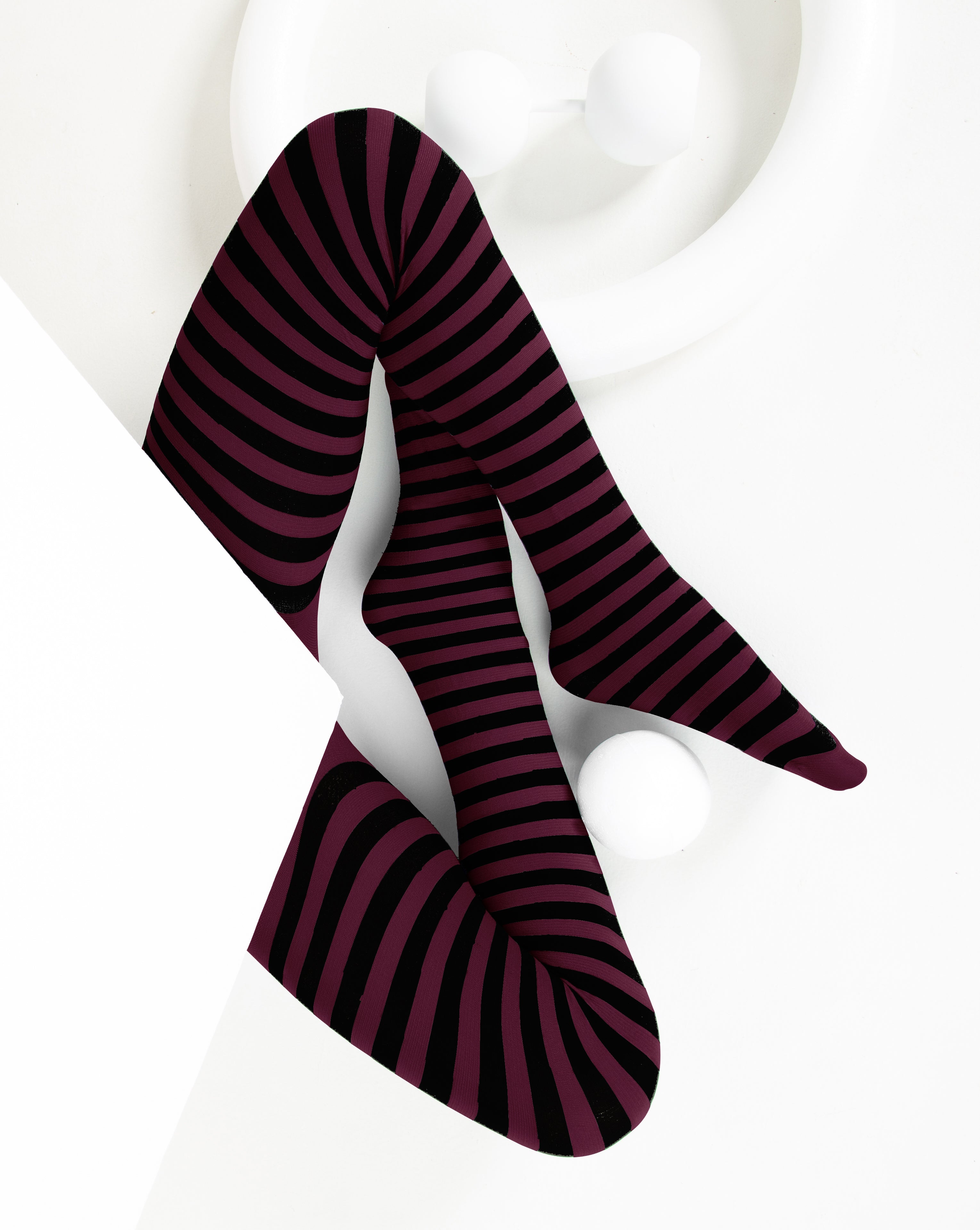 Kids Black Striped Tights 70 Denier