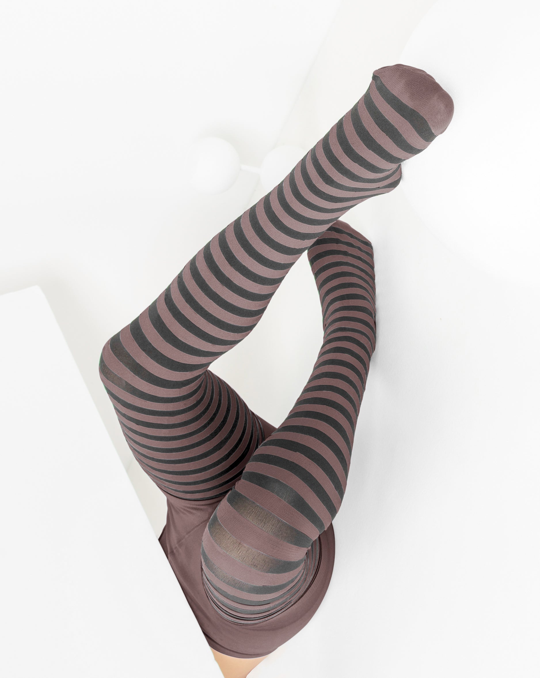 Kids Black Striped Tights 70 Denier