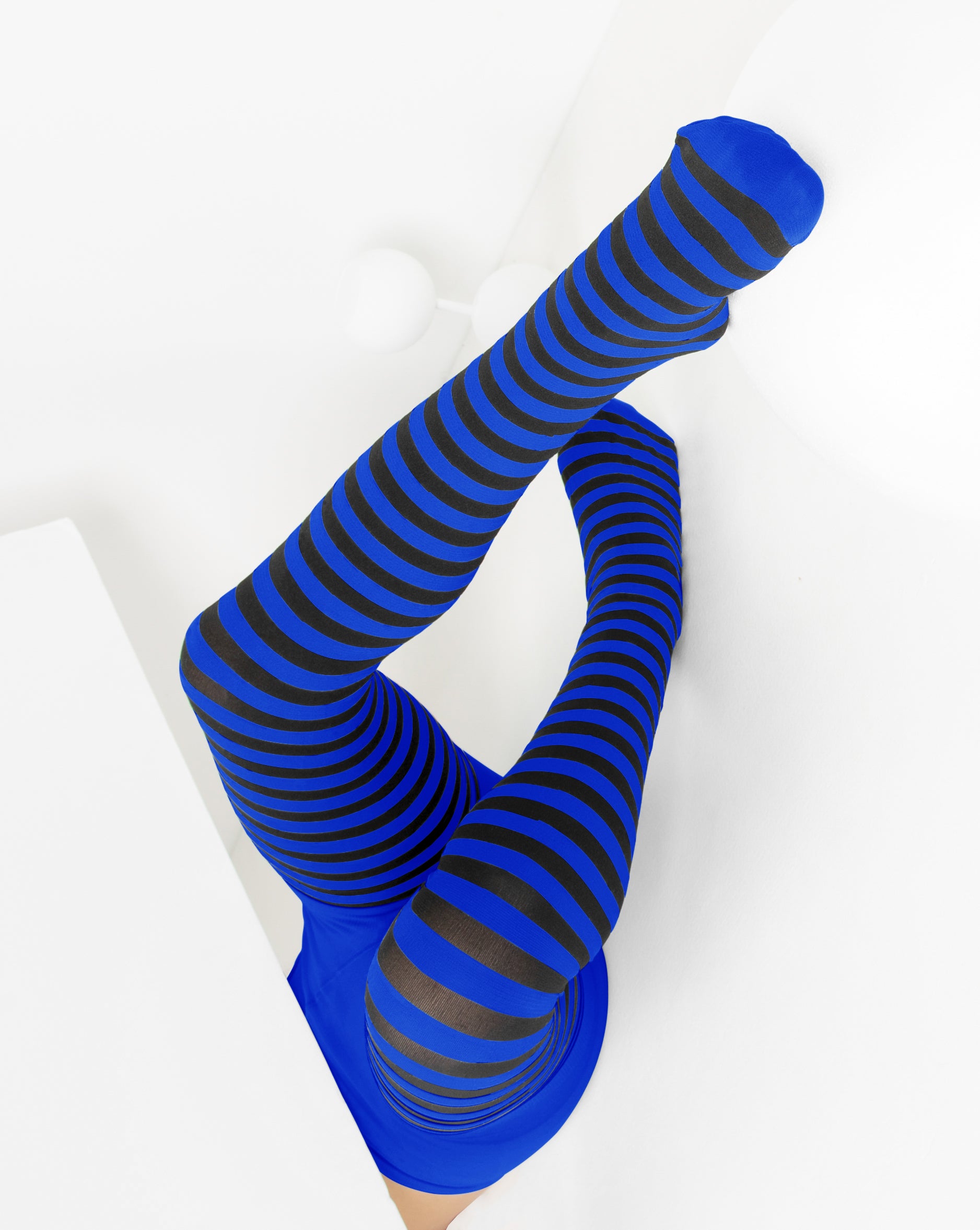 Kids Black Striped Tights 70 Denier