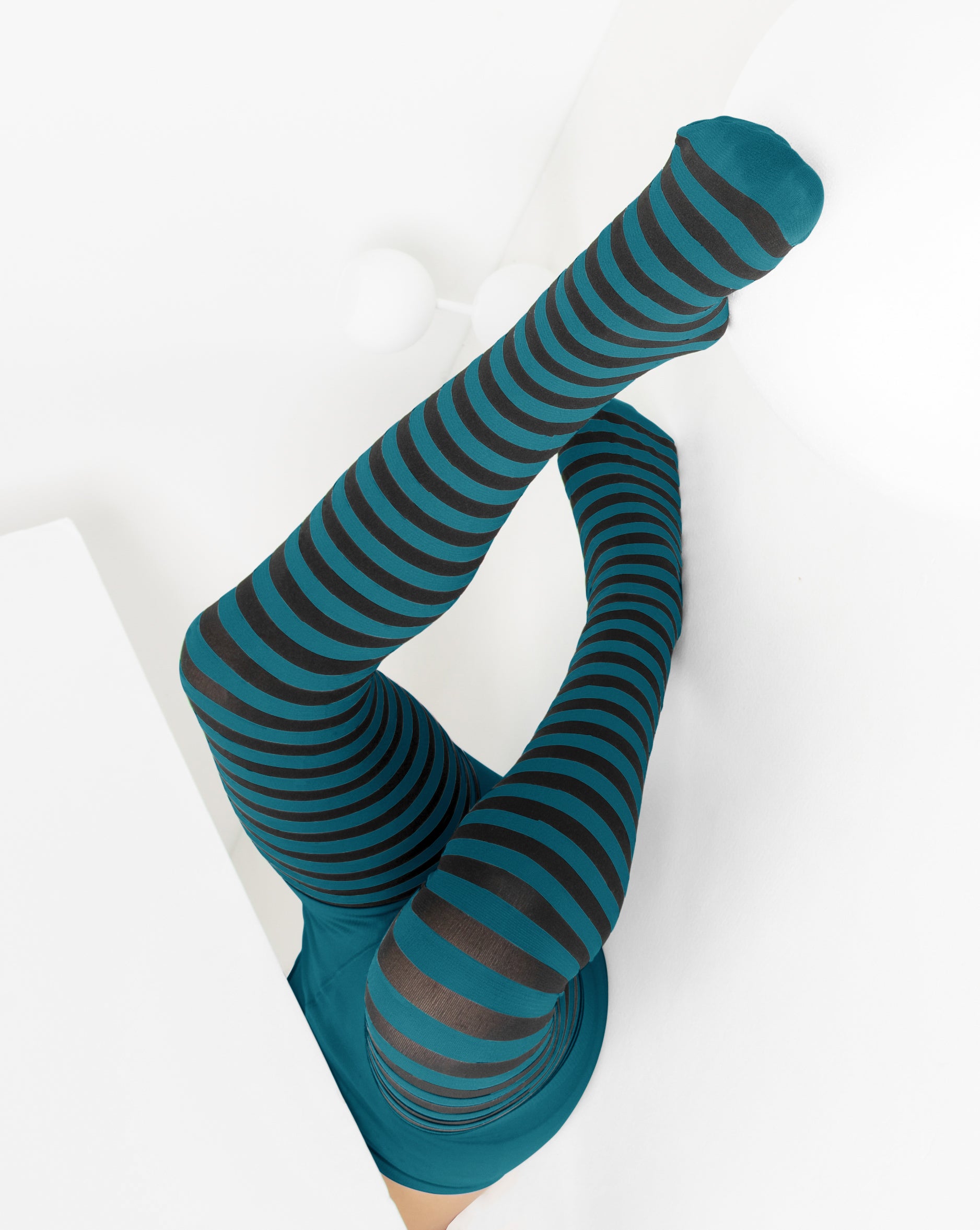 Kids Black Striped Tights 70 Denier