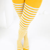 Kids White Striped Tights 70 Denier