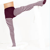 Kids White Striped Tights 70 Denier