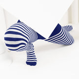 Kids White Striped Tights 70 Denier