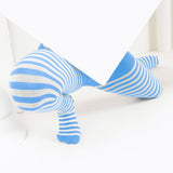 Kids White Striped Tights 70 Denier