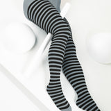 Black Striped Tights 70 Denier - Grey