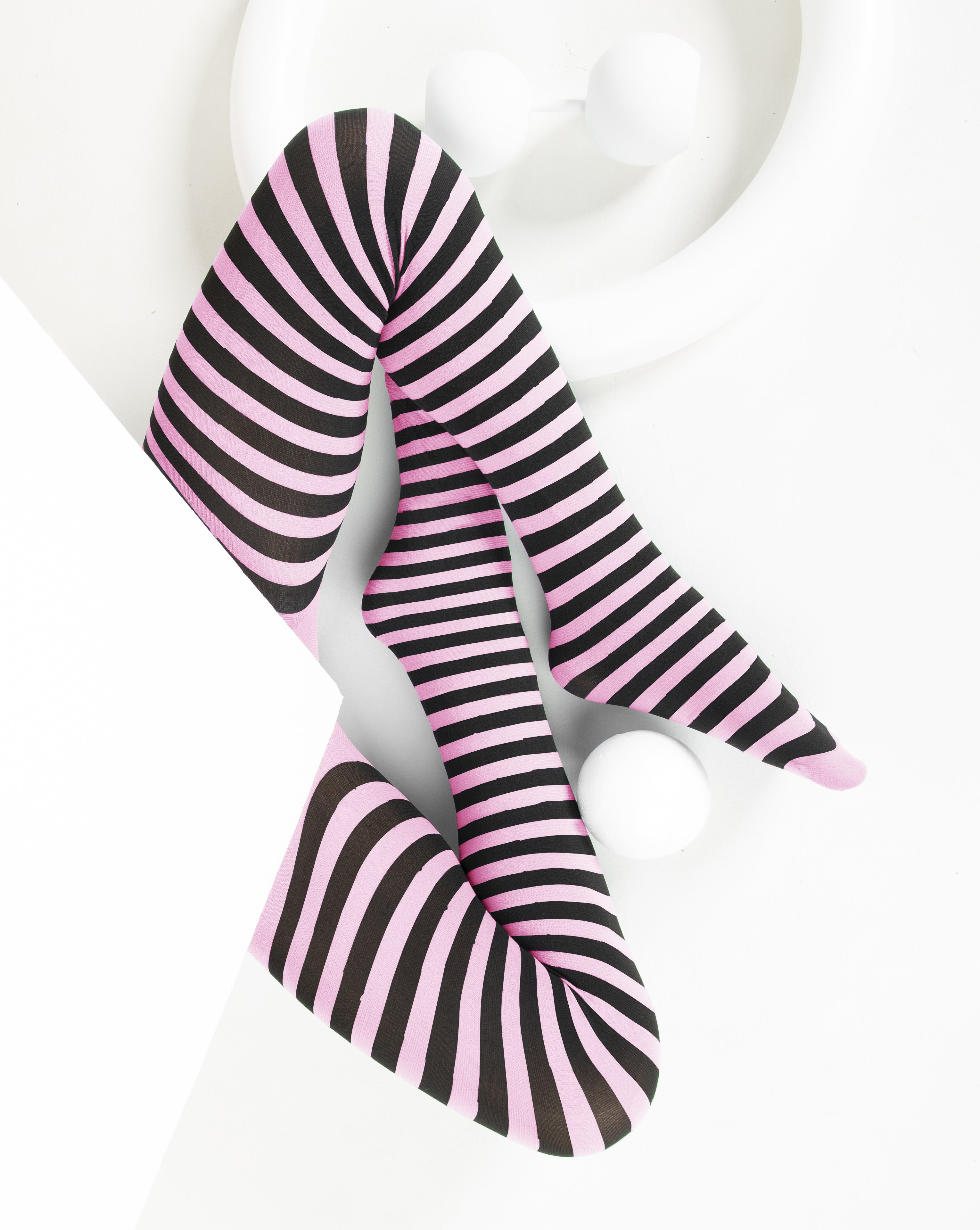 Kids Black Striped Tights 70 Denier