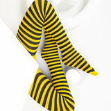 Kids Black Striped Tights 70 Denier - Yellow