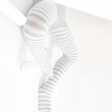 Kids White Striped Tights 70 Denier - Light Grey