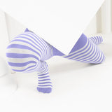 Kids White Striped Tights 70 Denier