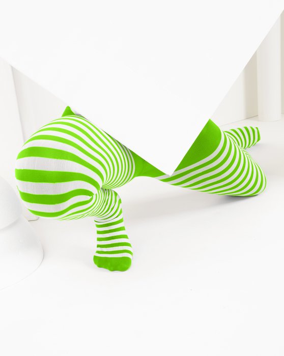 Kids White Striped Tights 70 Denier