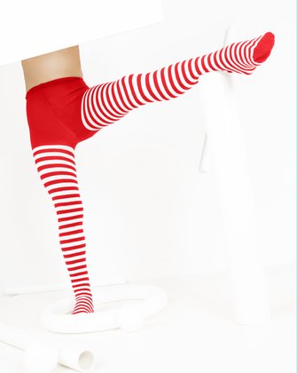 Kids White Striped Tights 70 Denier