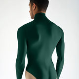 Long Sleeve Mock Neck Leotard - Hunter Green