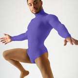 Long Sleeve Mock Neck Leotard - Lavender