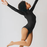 Long Sleeve Mock Neck Leotard - Black