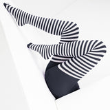 White Striped Tights 60 Denier - Charcoal