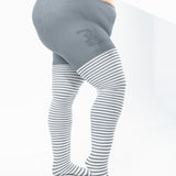 White Striped Tights 60 Denier