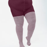 White Striped Tights 60 Denier